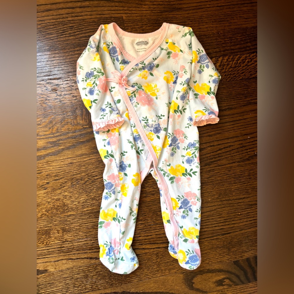 Mud Pie Floral Kimono Sleeper 3-6 Months